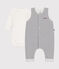 Babyset aus Overall und Body aus Baumwolle weiss MARSHMALLOW/blau SMOKING