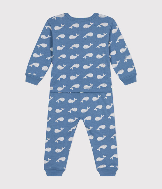 Baby-Pyjama ohne Füße aus Baumwolle mit Wal-Printmotiv blau BEACH/ MARSHMALLOW