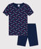 Kinderpyjama aus Baumwolle in eng geschnittener Passform blau MEDIEVAL/weiss MULTICO