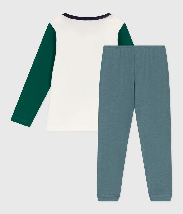 Kinder-Pyjama aus Baumwolle in zwei Farben blau/vielfarbig