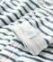 Langer Unisex-Overall aus angerautem, extra warmem Bouclé-Frottier mit Streifenmuster weiss MARSHMALLOW/blau ASTRO