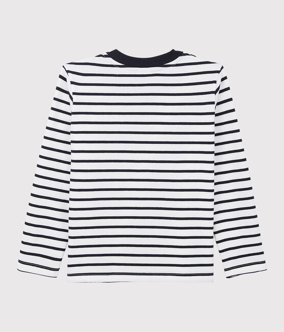 Kinder-T-Shirt aus Jersey für Mädchen/Jungen weiss MARSHMALLOW/blau SMOKING