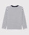 Kinder-T-Shirt aus Jersey für Mädchen/Jungen weiss MARSHMALLOW/blau SMOKING