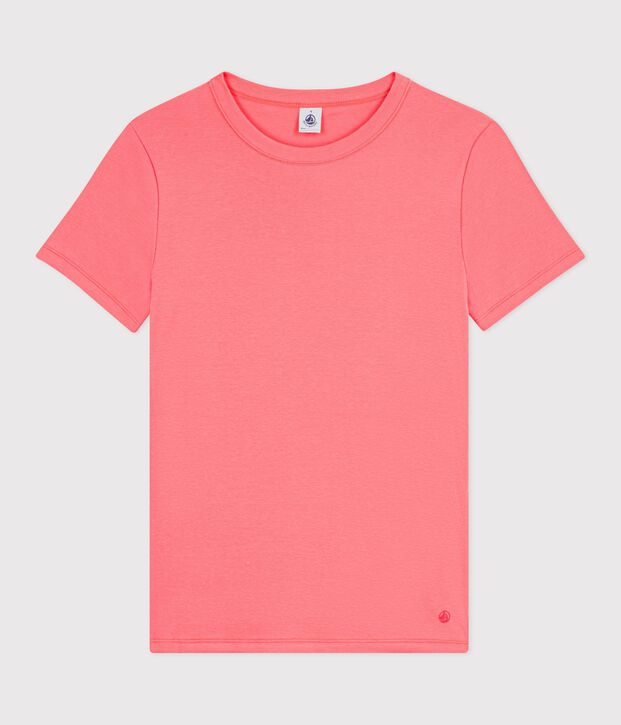 Kurz&auml;rmeliges Damen T-Shirt aus einfarbiger Baumwolle FLAMAND
