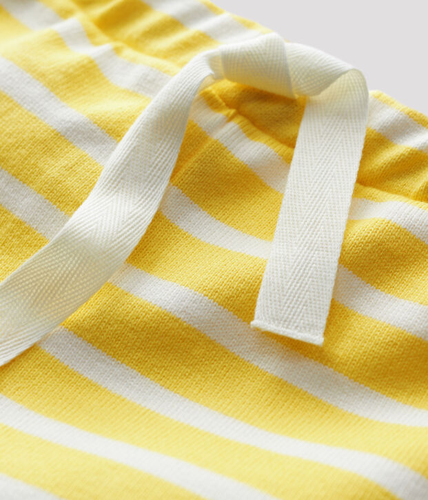Baby-Shorts aus dickem Jersey gelb/weiss