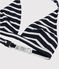 Damen-Bikini mit Streifen-Design blau SMOKING/weiss MARSHMALLOW