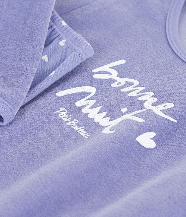 Kinder-Nachthemd und Leggings aus Nicki violett/weiss