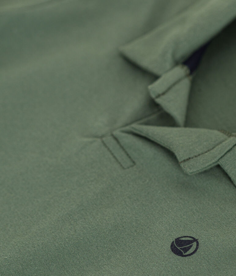 Kurz&auml;rmeliges Jungen-Poloshirt aus Baumwolle gr&uuml;n