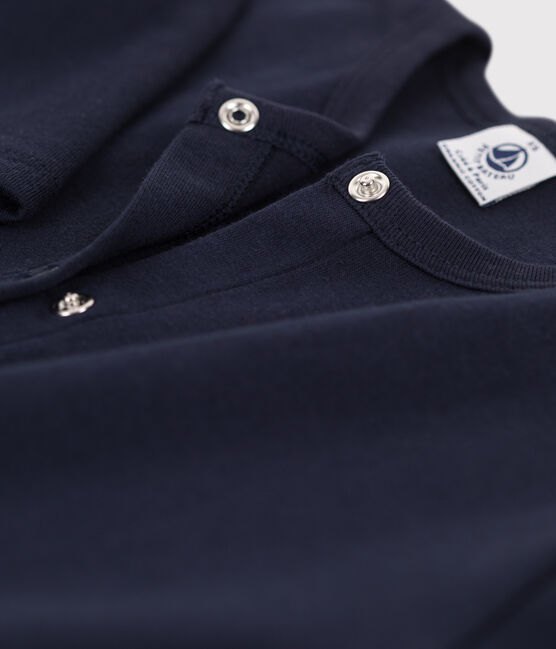 Damen-Cardigan aus dicker Baumwolle mit Druckknöpfen blau SMOKING