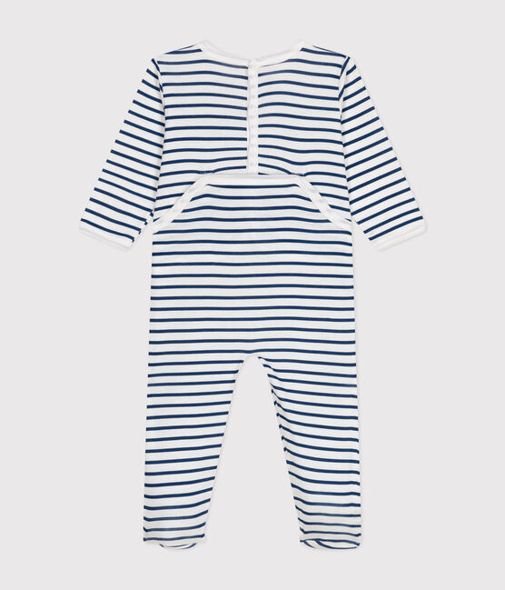 Langärmelige Baby-Pyjamas aus Baumwolle weiss ECUME/ INCOGNITO