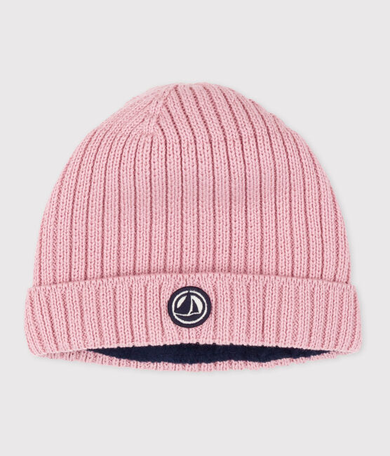 Baby-Strickmütze mit Fleece-Futter rosa CHARME