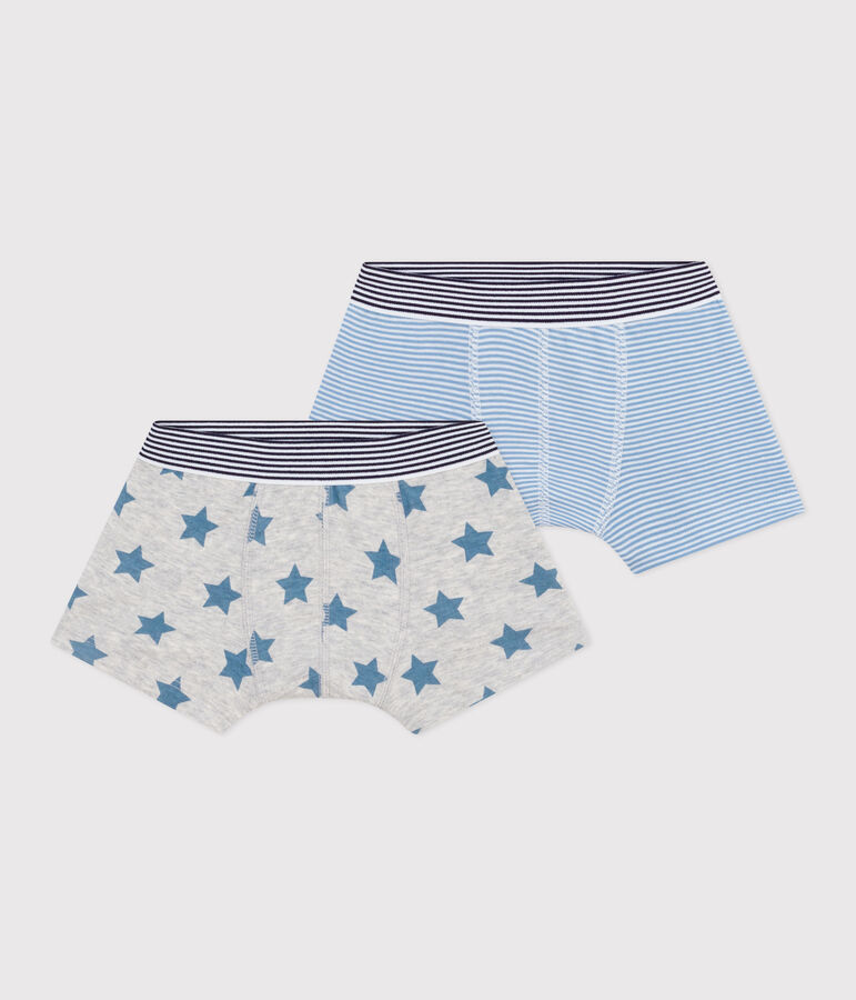 Set Kinder-Boxershorts aus Baumwolle mit Sternenmotiv vielfarbig