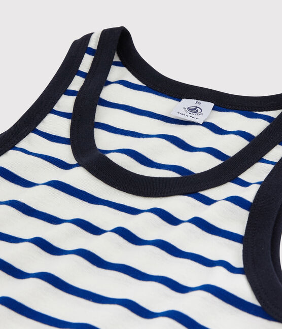 Tanktop aus Baumwolle für Damen weiss MARSHMALLOW/blau SURF