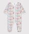 Strampler aus Doppeljersey mit Blumenmuster weiss/vielfarbig