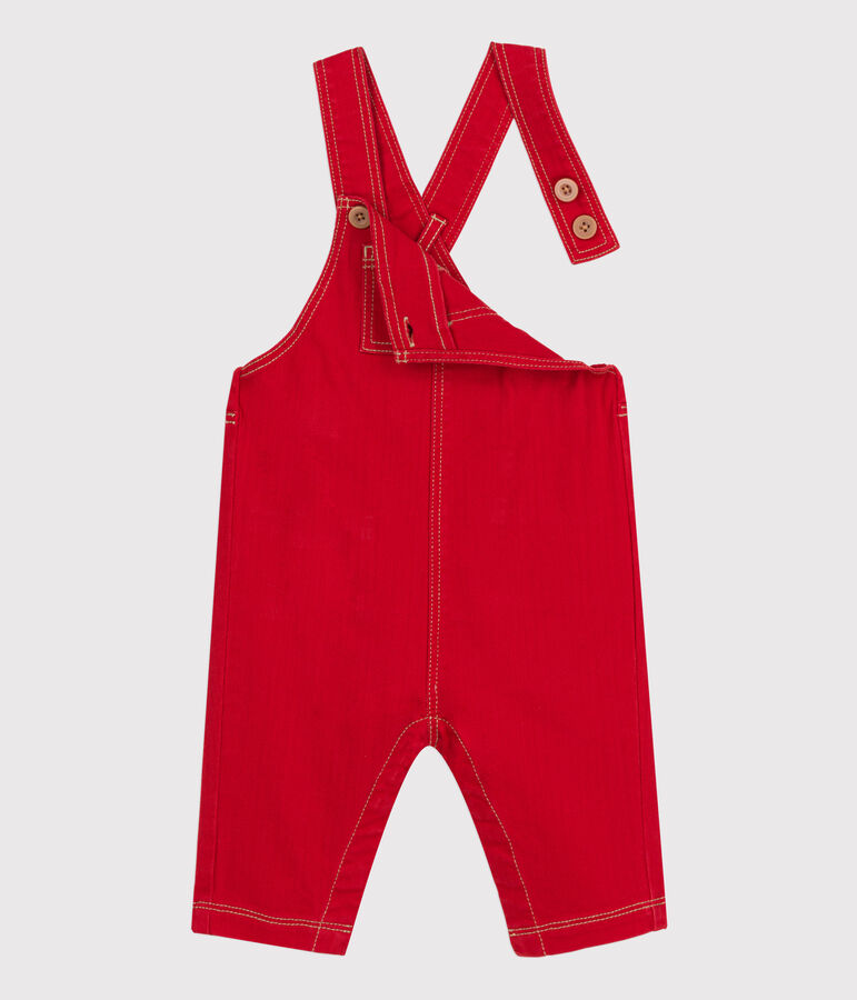 Lange Baby-Latzhose aus Denim rot