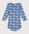 Langärmeliger Baby-Body aus Baumwolle blau BEACH/ MARSHMALLOW