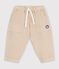 Baby-Hose aus einfarbiger Baumwolle mit Aufn&auml;her im Cargo-Stil beige