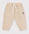 Baby-Hose aus einfarbiger Baumwolle mit Aufn&auml;her im Cargo-Stil beige