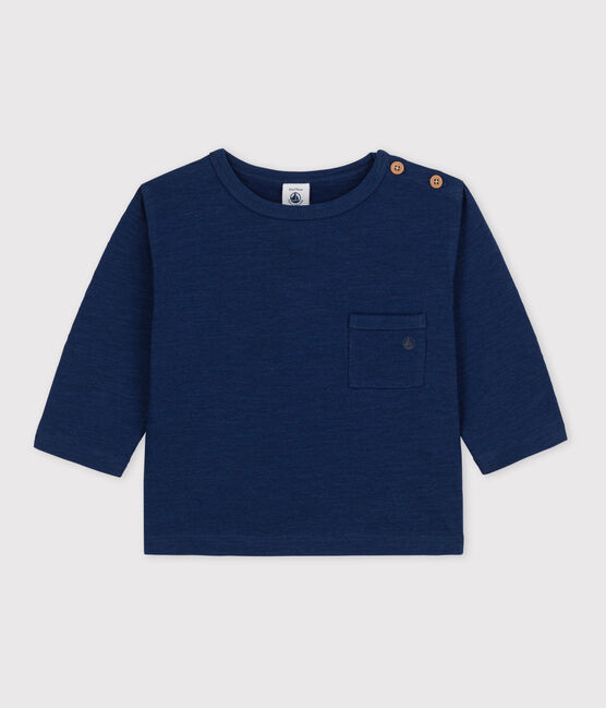Langärmeliges Baby-T-Shirt aus Baumwolle blau MEDIEVAL