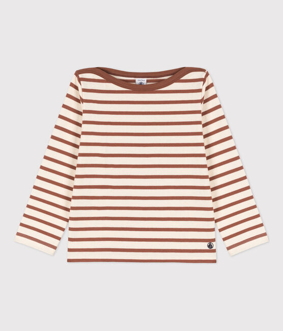 Kinder-Streifenshirt aus Baumwolle für Mädchen / Jungen weiss AVALANCHE/ CINA