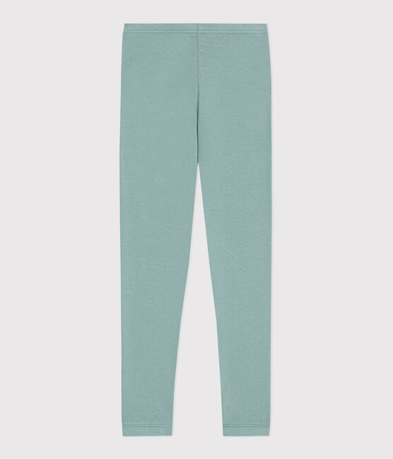 Kinder-Leggings aus einfarbiger Baumwolle grün PAUL