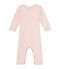 Kurzer Baby-Mädchen-Einteiler aus Wolle/Baumwolle rosa VIENNE/rosa GRETEL