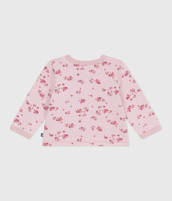 Baby-Cardigan aus Baumwolle mit Blumenmotiv rosa JOLI/weiss MULTICO