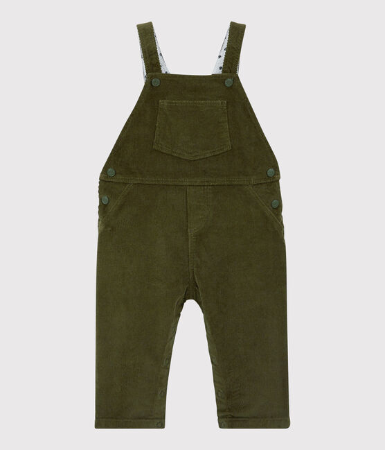 Baby-Latzhose aus Velours. grün MILITARY