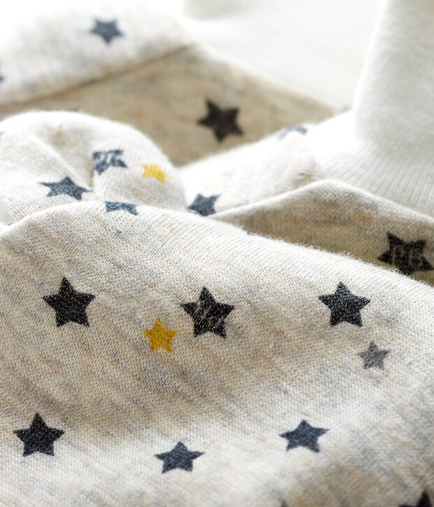 Set mit M&uuml;tzchen und Babyschuhen aus Wolle und Baumwolle f&uuml;r Jungen vielfarbig