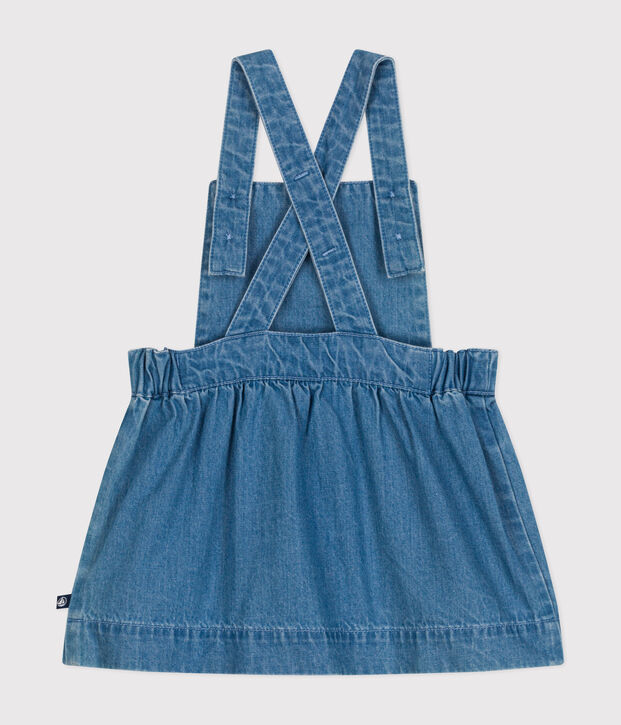 &Auml;rmelloses Babykleid aus leichtem Denim blau