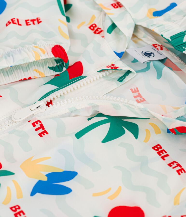 ULTRALEICHTE KINDER-WINDJACKE naturfarben/blau