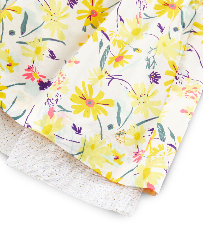 Kurzarm-Kleid f&uuml;r M&auml;dchen weiss/vielfarbig