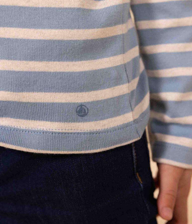 Kinder-Matrosenshirt aus Baumwolle f&uuml;r M&auml;dchen blau/beige