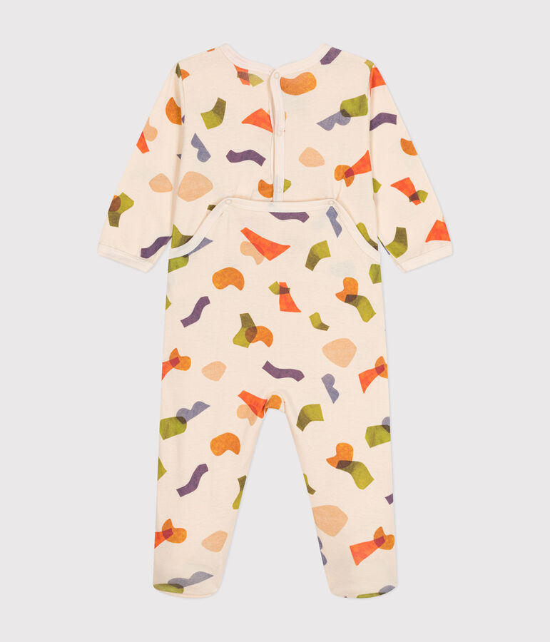 Baby-Strampler aus Baumwolle mit Printmotiv naturfarben/vielfarbig