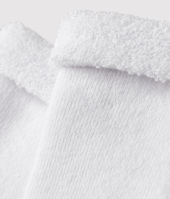 Weiße Frottee-Socken für Babys weiss ECUME