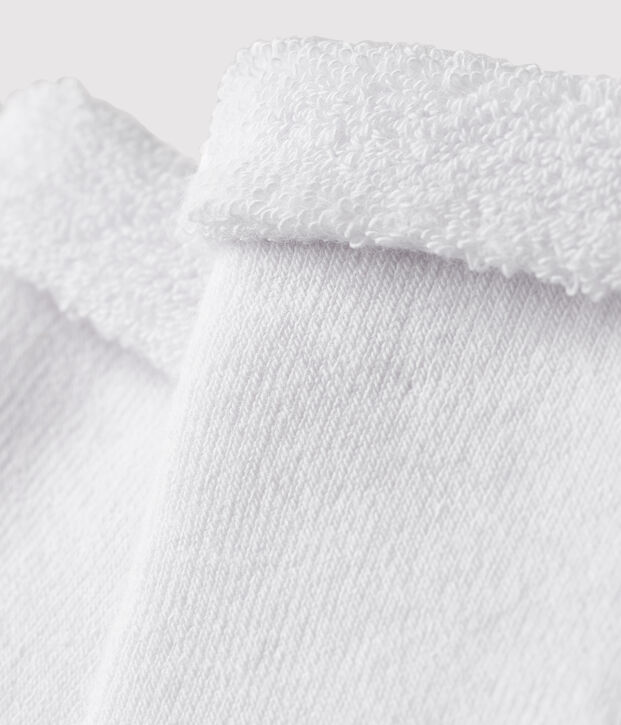 Wei&szlig;e Frottee-Socken f&uuml;r Babys weiss