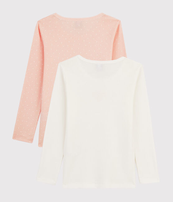 Set mit 2 langärmligen T-Shirts mit Herzchen-Muster für kleine Mädchen variante 1