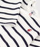 Gestreifter Baby-Pyjama aus Rippstrick weiss MARSHMALLOW/blau SMOKING