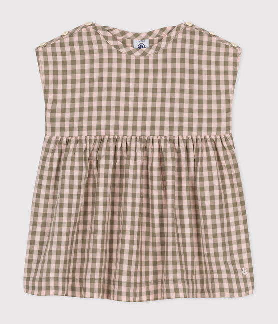 Kurzärmeliges Baby-Kleid aus Seersucker MARECAGE/ SALINE