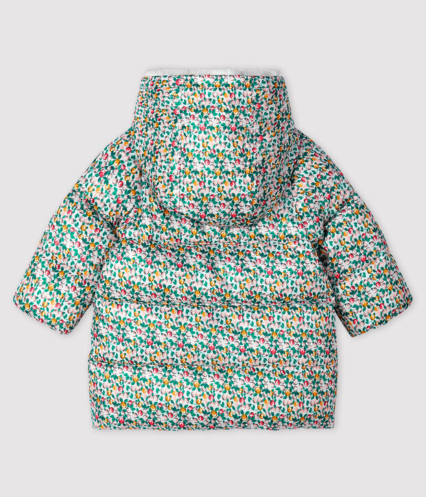 Gesteppter Baby-Anorak f&uuml;r M&auml;dchen weiss/vielfarbig