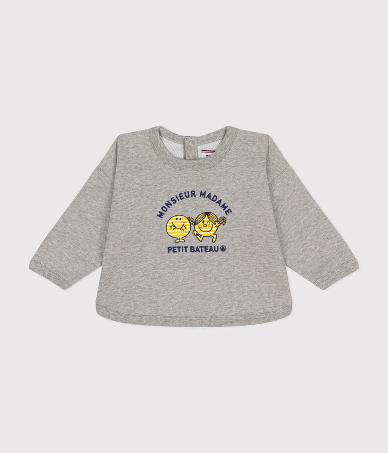Baby-Sweatshirt Mr. Men und Little Miss aus Jersey grau
