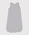 Baby-Wendeschlafsack aus Rippstrick mit Streifen-Design beige COQUILLE/blau ABYSSE