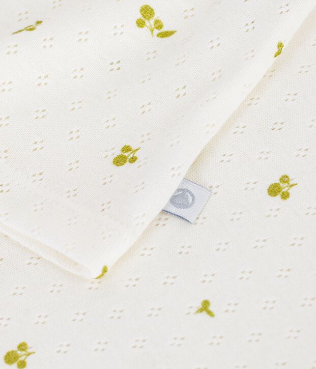 Kurz&auml;rmeliges Kinder-T-Shirts aus Baumwolle mit Blumenmuster weiss/gr&uuml;n