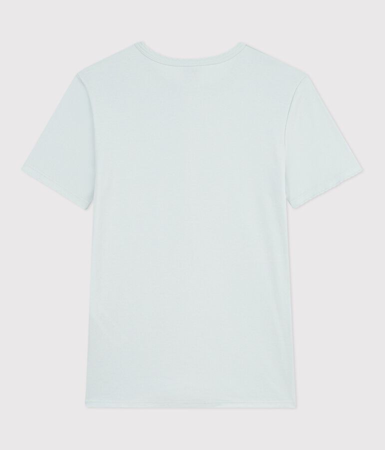 Kurz&auml;rmeliges Damen T-Shirt aus einfarbiger Baumwolle blau