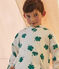 Kapuzen-Sweatshirt aus Molton für Jungen weiss MARSHMALLOW/grün GAZON
