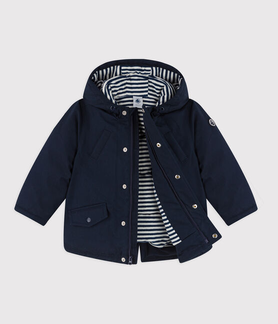Mittellanger Baby-Parka für Jungen blau SMOKING