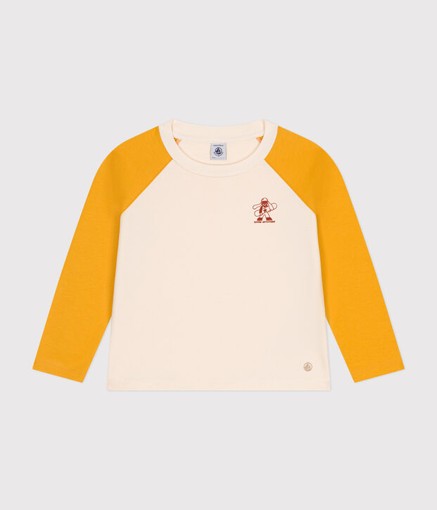 Lang&auml;rmeliges T-Shirt aus Baumwolle f&uuml;r Kinder/Jungen naturfarben/gelb