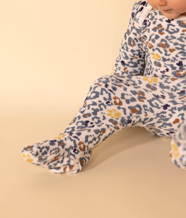 Strampler aus Frottee weiss/vielfarbig