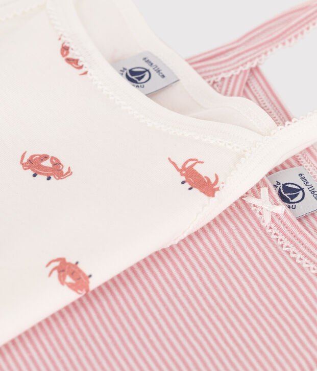 2er-Set Kinder-Unterhemden aus bedruckter Baumwolle vielfarbig