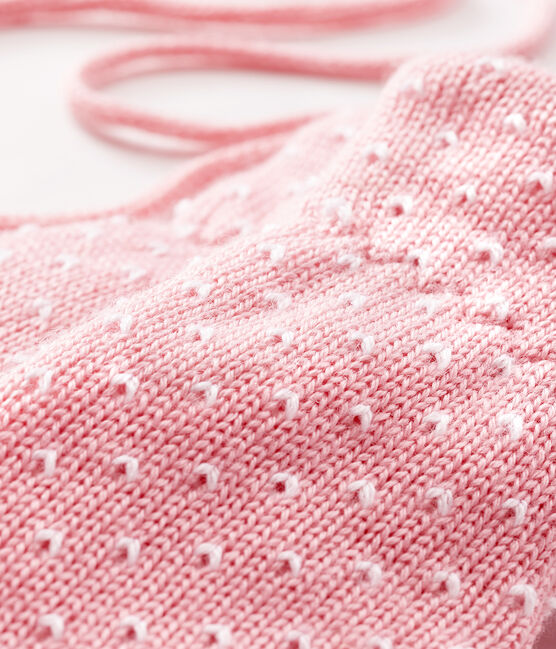 Baby-Fäustlinge, unisex, mit Fleecefutter rosa CHARME/weiss MARSHMALLOW